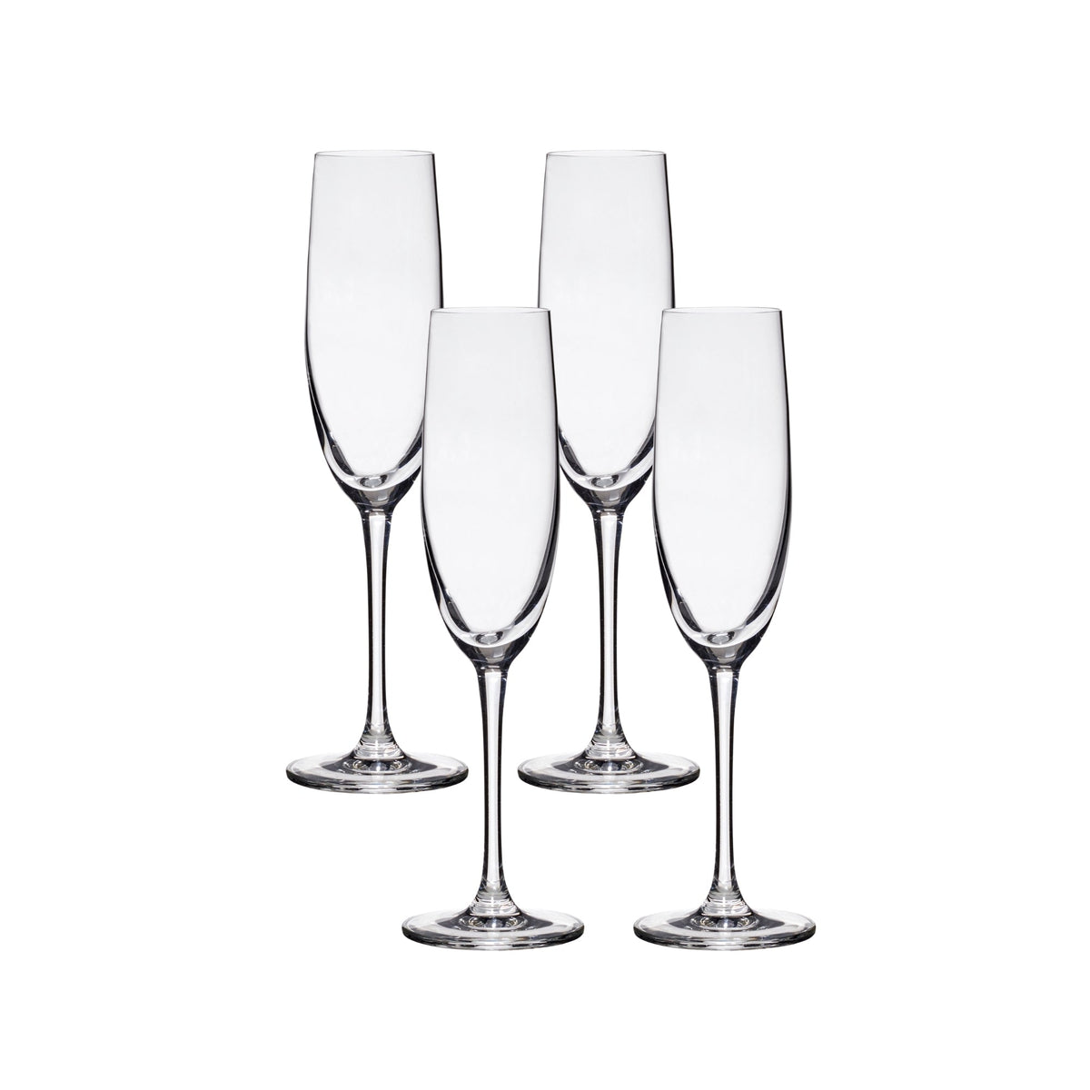 Lucaris Bangkok Bliss Champagne Flute Glasses (4-Pieces), 6-ounce, Dishwasher Safe, Lead-free Crystalline