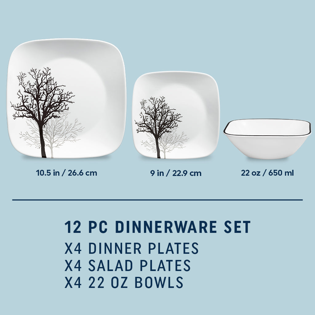 Corelle® Timber Shadows 12-piece Dinnerware Set, Service for 4