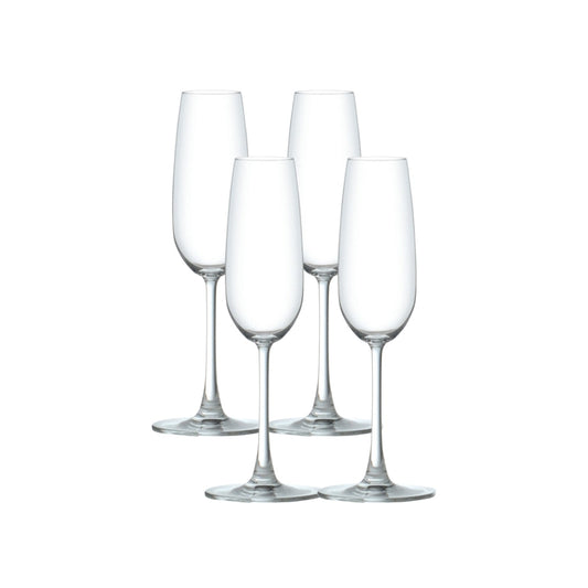 Ocean Glass Matera Champagne Flutes (4-Pieces), 7-ounce, dishwasher safe