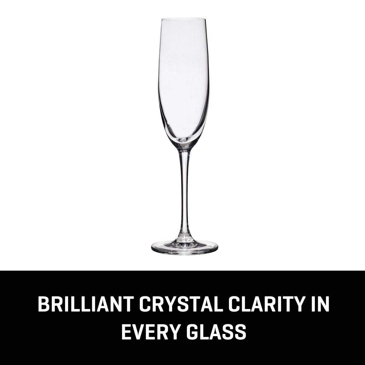 Lucaris Bangkok Bliss Champagne Flute Glasses (4-Pieces), 6-ounce, Dishwasher Safe, Lead-free Crystalline