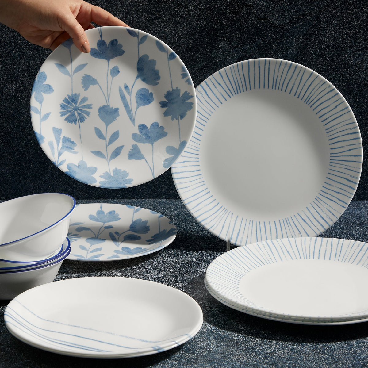 Corelle® Botanical Stripes 12-piece Dinnerware Set, Service for 4