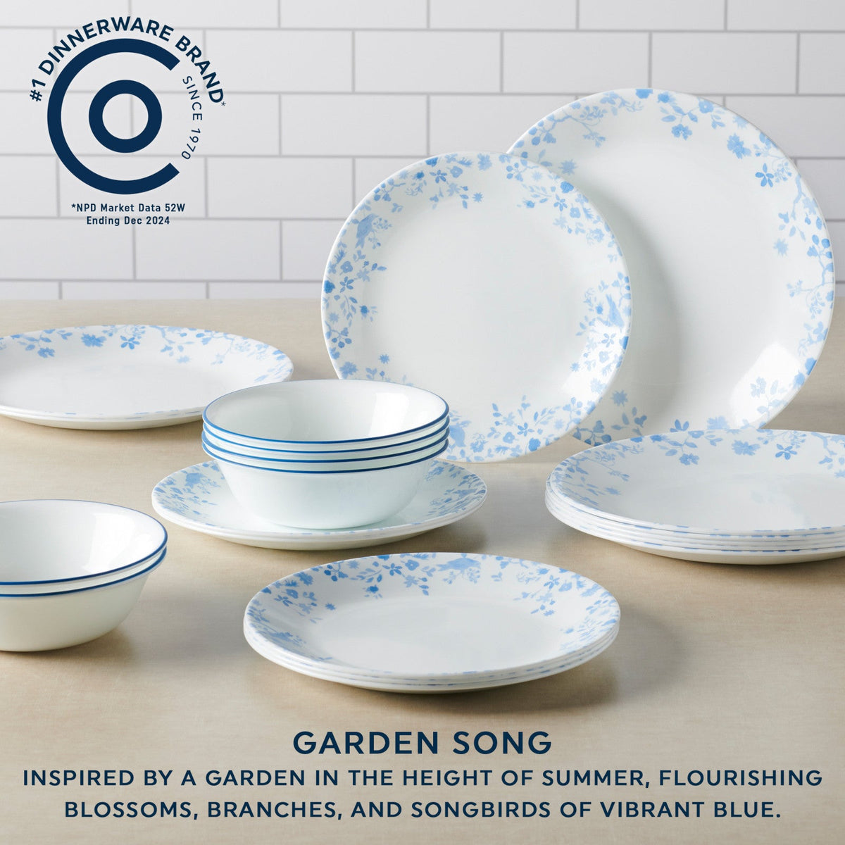 Corelle® Garden Song 12-piece Dinnerware Set, Service for 4