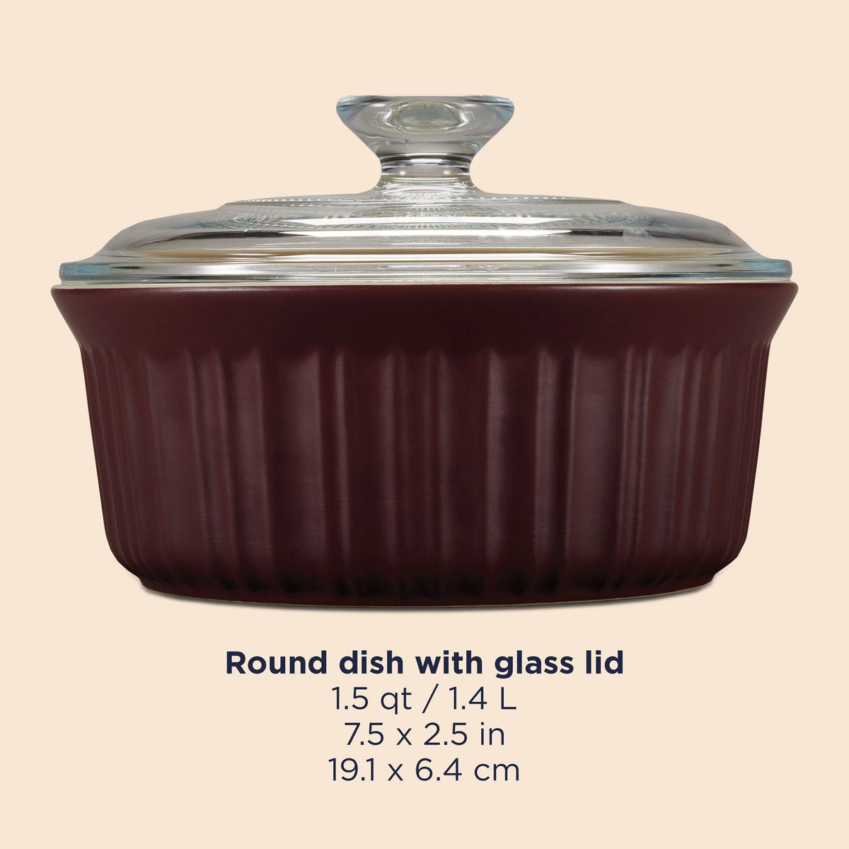 CorningWare® French Colors 1.5-quart Round Baking Dish, Cabernet